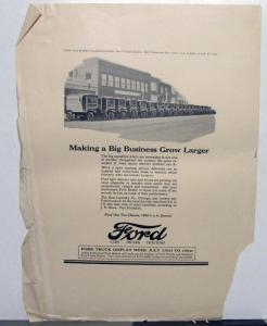 1926 Ford Model T One Ton Delivery Truck Light Duty Ad Proof