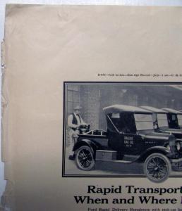 1926 Ford One Ton Model T Delivery Runabout Ad Proof