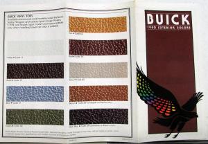 1980 Buick Exterior Colors Paint Chips & Vinyl Tops Sales Folder Original