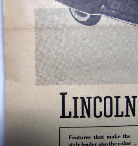 1939 Lincoln Zephyr Sedan V12 Ad Proof Only Car Of Its Kind