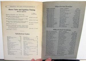 1925-1926 Willys-Knight Model 66 Owners Manual Care & Operation Instructions