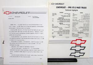 1989 Chevrolet XT-2 Pace Truck Media Information Press Kit