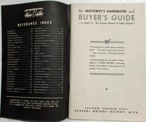 1938 General Motors Motorists Handbook and Buyers Guide - GM Cars