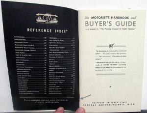 1939 General Motors Motorists Handbook Buyers Guide W/Envelope & Pamphlet Orig