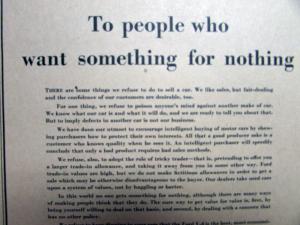 1957 Henry Ford Letter To People Who Want Something For Nothing Ad Proof