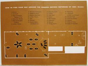 1955 General Motors Floor Plan of Exhibits and Shows at Motorama in Boston