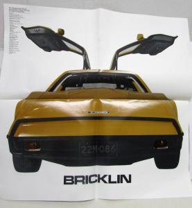 1975 Bricklin Dealer Color Sales Brochure & Poster Gull-Wing Doors Sports Car