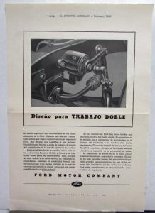 1940 Ford Truck V8 Double Duty Design Ad Proof Spanish Text Original