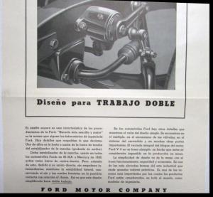 1940 Ford Truck V8 Double Duty Design Ad Proof Spanish Text Original