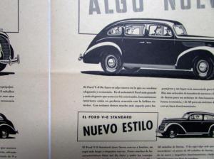 1938 Ford V8 Sedan DeLuxe Standard Something New Ad Proof Original Spanish Text