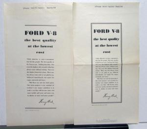 1935 Ford V8 The Best Quality At The Lowest Cost Ad Proof Orig