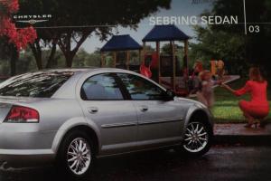 2003 Chrysler Sebring Sedan Color Dealer Sales Brochure