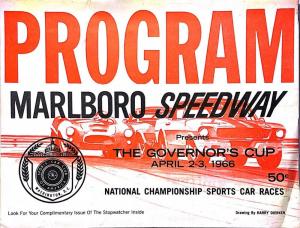 1966 Governors Cup Racing Program at Marlboro Speedway National Championship