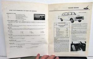 1963 63 1/2 Ford Falcon Dealer Illustrated Pricing & Specification Manual Repro