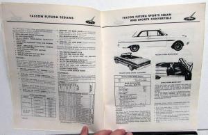 1963 63 1/2 Ford Falcon Dealer Illustrated Pricing & Specification Manual Repro