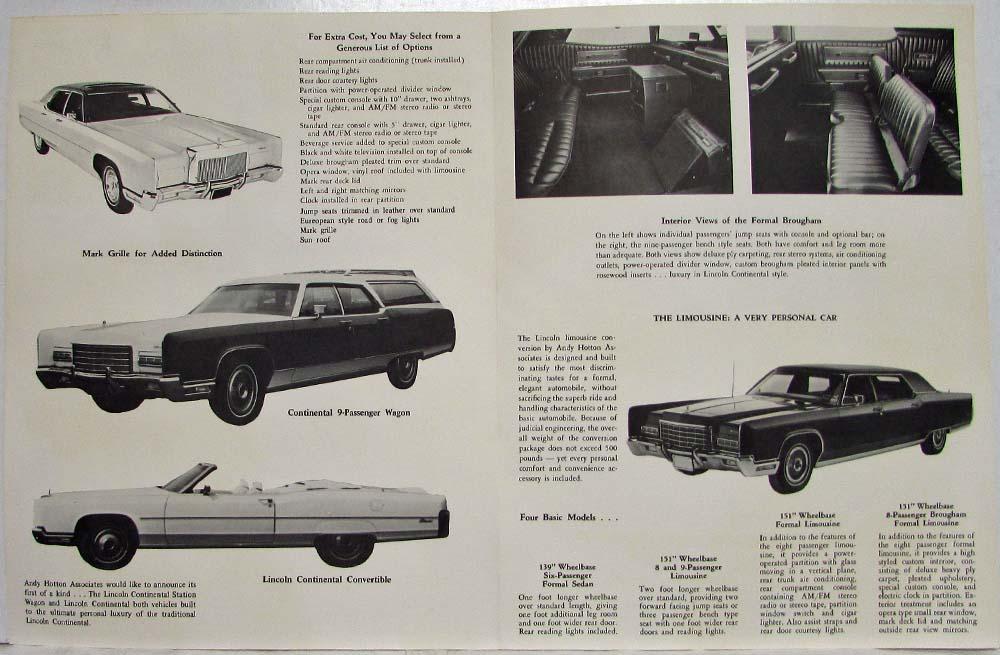 1971 Lincoln Continental Conversions by Andy Hooton Assoc Sales Folder