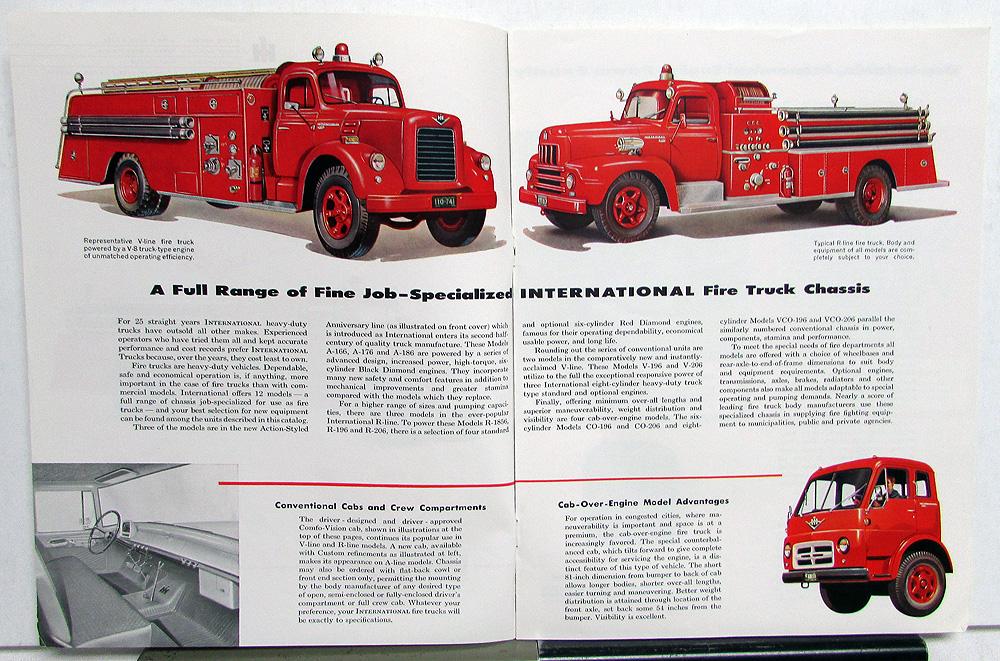 1957 International IH Fire Truck Chassis Dealer Sales Brochure 50th ...