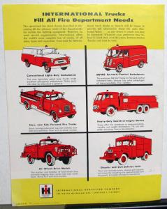 1957 International IH Fire Truck Chassis Dealer Sales Brochure 50th Anniversary