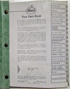 1970 Mack Truck M20X Model Parts Book - Number 9260