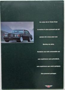 1995 Bentley Turbo S Sales Folder - French Text