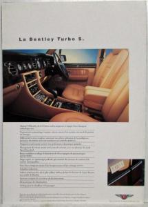 1995 Bentley Turbo S Sales Folder - French Text