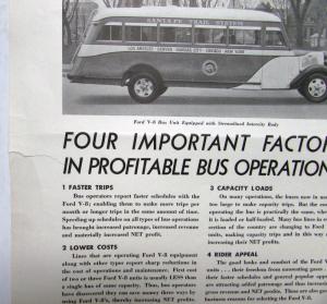 1935 Ford V8 Bus Transit Transportation Four Important Factors Ad Proof Original