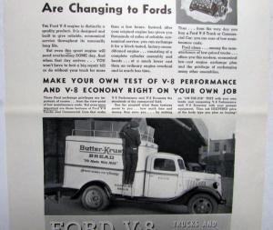 1936 Ford V8 Truck Delivery Bakery Owners Are Changing Ad Proof Original