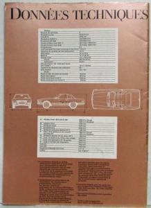 1971 Mercedes-Benz 350SL Sales Brochure - French Text