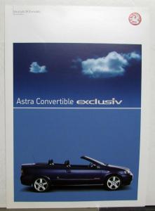 2005 Vauxhall Astra Convertible Exclusiv Options Specification Feature Folder UK