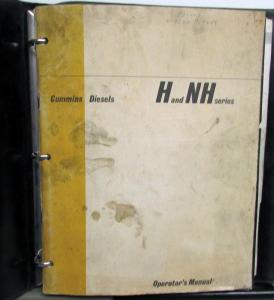 1964 Cummins H & NH Series Diesel Engines Operator Owners & Shop Repair Manual