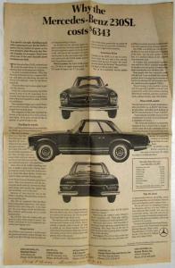 1966 Mercedes-Benz 230SL Ads from The Evening Bulletin - Philadelphia