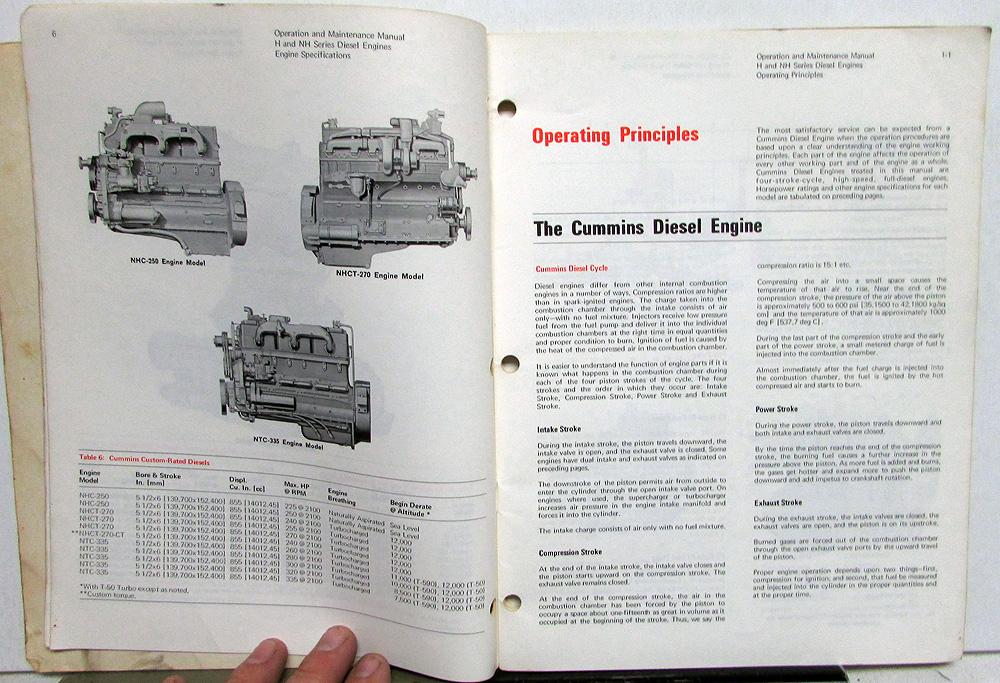 1968 Cummins H NH NT Series Diesel Engines Operation & Maintenance ...