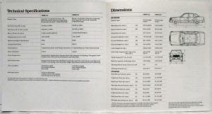 1984 Mercedes-Benz 190E 2.3/190D 2.2 Specifications Folder