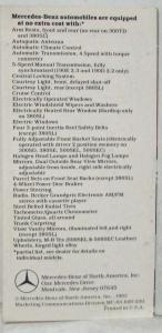 1984 Mercedes-Benz Suggested Advertised Delivered Prices at Port of Entry