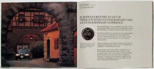 1987 Mercedes-Benz Guide to European Delivery Program Sales Brochure