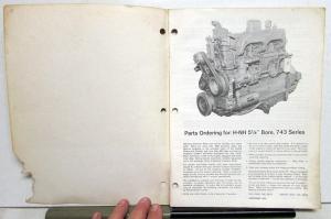 1970 Cummins Diesel Engine H-NH 743 Series Parts Catalog Book Bulletin 967108-A