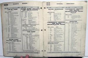 1958 Cummins NH 180 195 220 Diesel Engines Parts Book Catalog Bulletin 966789