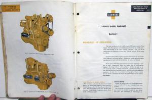 1959 Cummins J Series Diesel Engines Owners Operation & Maintenance Manual