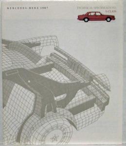 1987 Mercedes-Benz S-Class Prestige Sales Brochure with Specifications Folder
