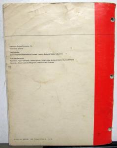 1965 Cummins Diesel V6-140 & V8-185 Series Engines Owners Operators Manual