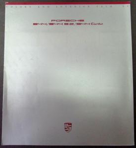 1989 Porsche Dealer Color and Trim Sales Brochure Original 944 S2 Turbo