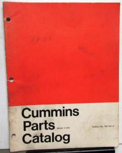 1972 Cummins V-504 Diesel Engines Parts Catalog Book Bulletin 967144-B