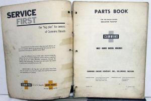 1959 Cummins NHS NHRS Diesel Engines Parts Book Catalog Bulletin 966787