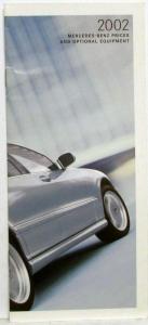 2002 Mercedes-Benz Suggested Retail Prices and Optional Equipment Guide w/ Env