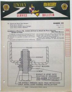 1953-1954 Lincoln Mercury Division Service Bulletins Lot