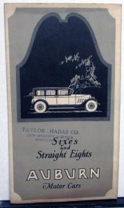 1927 Auburn Motor Cars Sixes & Straight Eights Dealer Sales Brochure Folder Orig