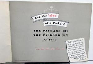 1937 Packard Six & 120 Dealer Sales Brochure Large Original Sedan Coupe Rare