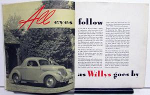 1937 Willys Sedan Coupe Dealer Sales Brochure The Surprise Car Of The Year