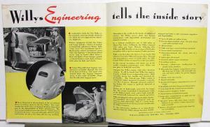 1937 Willys Sedan Coupe Dealer Sales Brochure The Surprise Car Of The Year