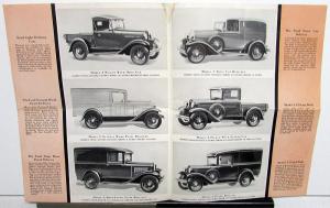 1931 Ford Model A Light Delivery Cars Dealer Sales Brochure Pickup Panel Orig